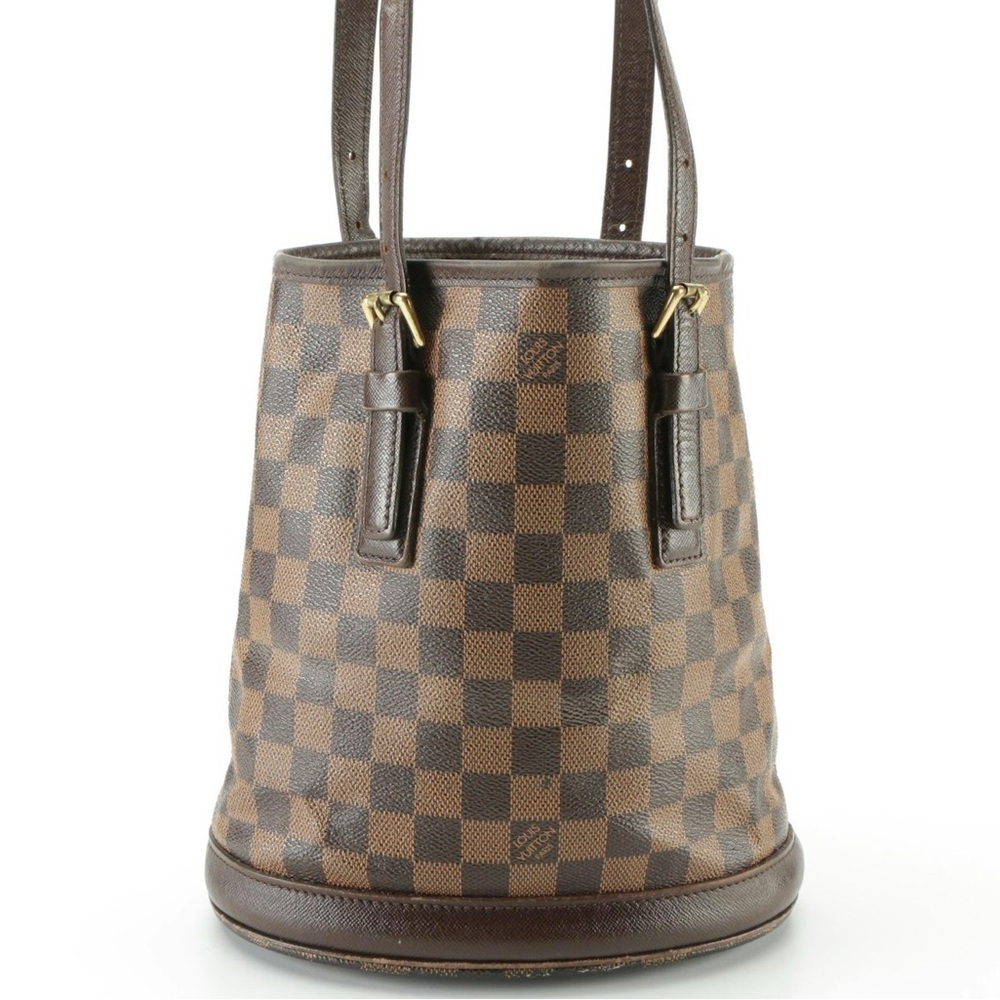 Louis Vuitton Marais Bucket Bag in Damier Ebene Coated Canvas